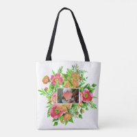Vos 2 Photos en Cadres Fleurs Sacs personnalisés