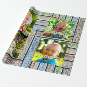 Vos 4 images, papier d'emballage cadeau de photo