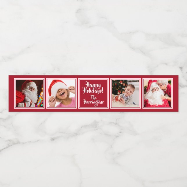 VOS 4 photos flacon texte personnalisé étiquettes (Étiquettes simples)