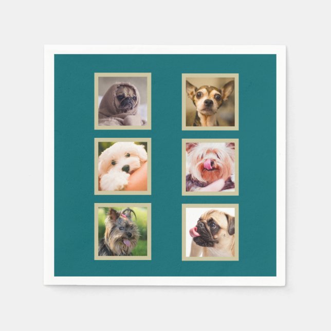 VOS 6 PHOTOS / Chiens mignons serviettes en papier (Devant)