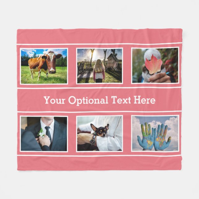 VOS 6 PHOTOS et couvertures en toison TEXTE (Devant (Horizontal))