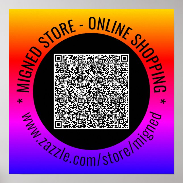 Vos affiches de code QR exemple avec texte personn (Devant)