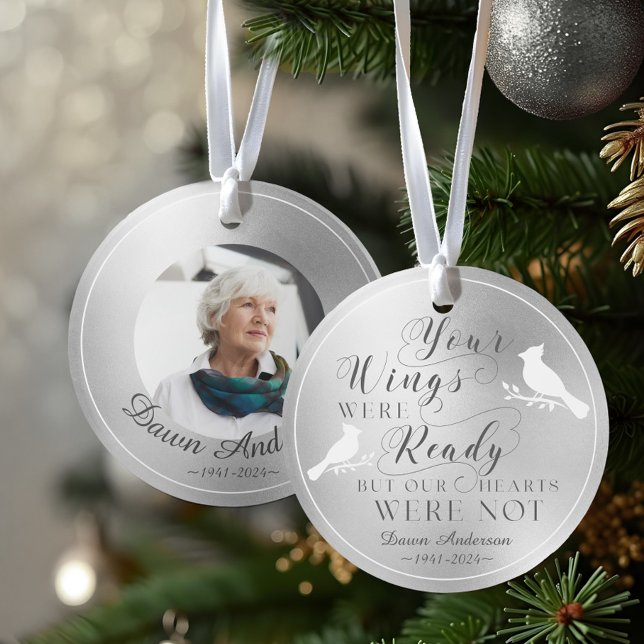 Vos Ailes Étaient Prêtes Cardinal Mémorial En Arge (Your Wings Were Ready Silver Memorial Cardinal Ornament)