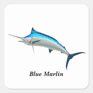 Vos Autocollants Carrés personnalisés Blue Marlin