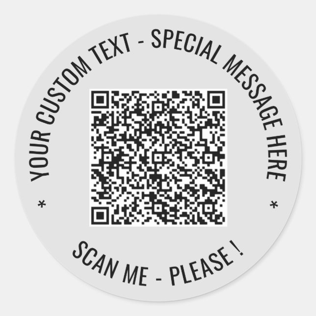 Vos autocollants de code QR avec texte personnalis (Devant)