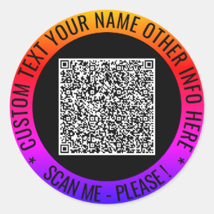 Vos autocollants personnalisés avec code QR et tex