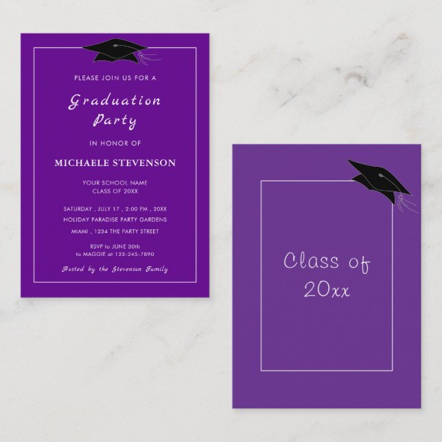 Vos Cartes d'Invitation de Remise de Diplômes avec (Devant / Derrière)