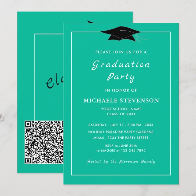 Vos Cartes d'Invitation de Remise de Diplômes avec (Devant / Derrière)