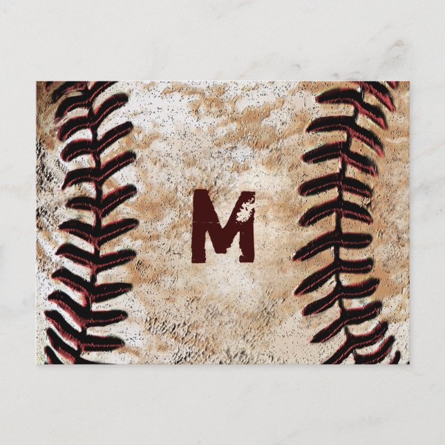 Vos Cartes Postales de Baseball Vintage Monogramme (Devant)