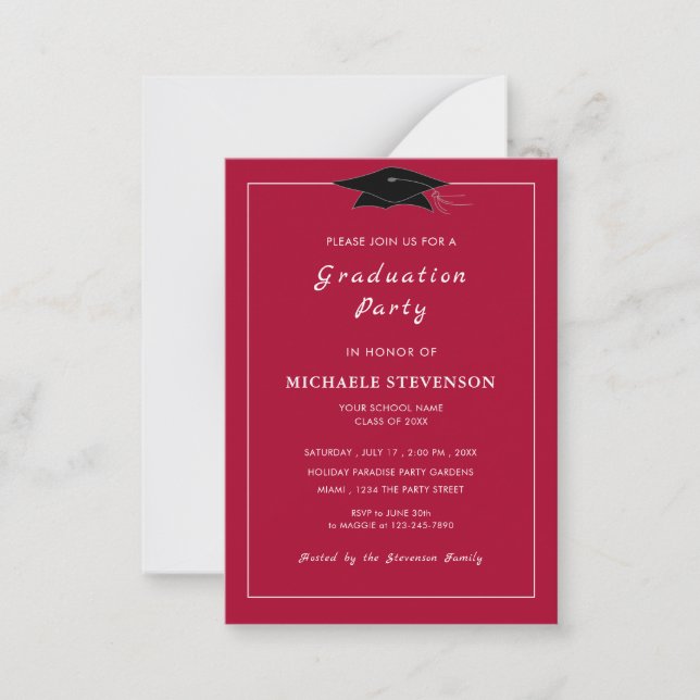 Vos couleurs Moderne Design Grad Party Invitations (Devant)
