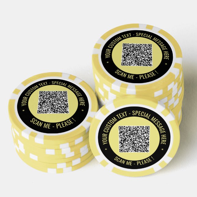 Vos jetons de poker Code QR Texte personnalisé et  (Empiler)