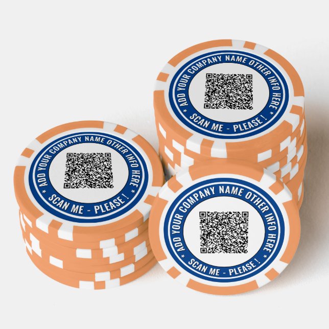 Vos jetons de poker personnalisés avec code QR et  (Empiler)
