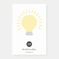 Vos notes de post-it pour ampoule de logo