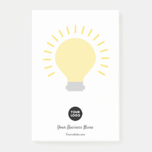 Vos notes de post-it pour ampoule de logo