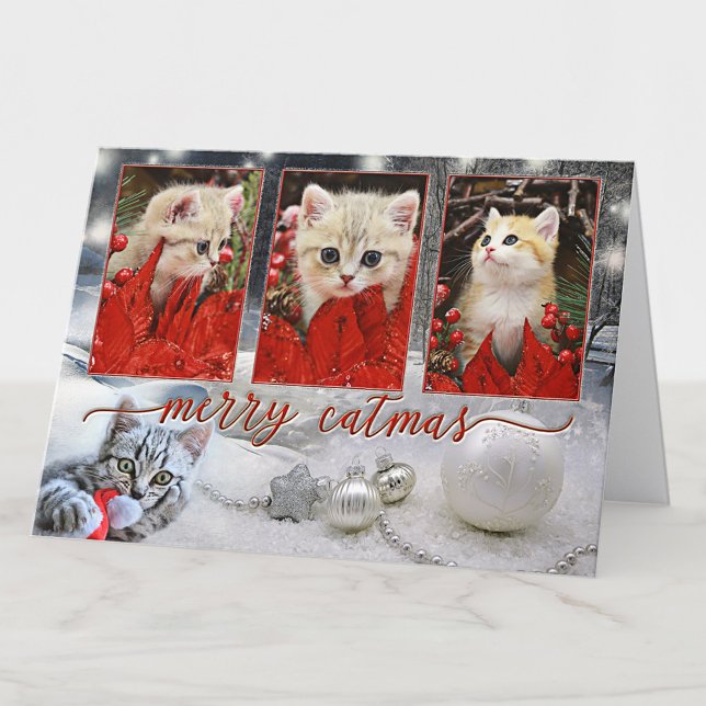 Vos Photos Chat Noël Carte Nouvel An (Créateur téléchargé)