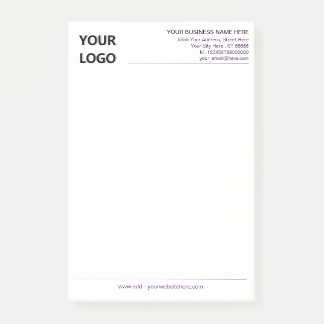 Vos Post-it® Notes d'entreprise à votre marque Exe (Devant)