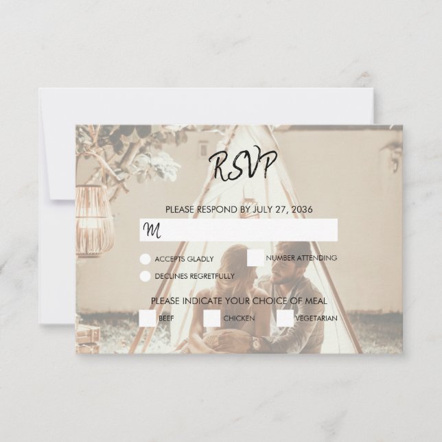 Vos propres photos Faded Wedding Cartes RSVP (Devant)
