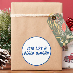 Vote Blue 2024 Comme Une Femme Noire Stickers Rond