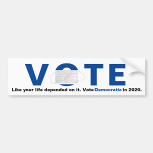 Vote Blue Face Mask Life Dépendait De Son Sticker