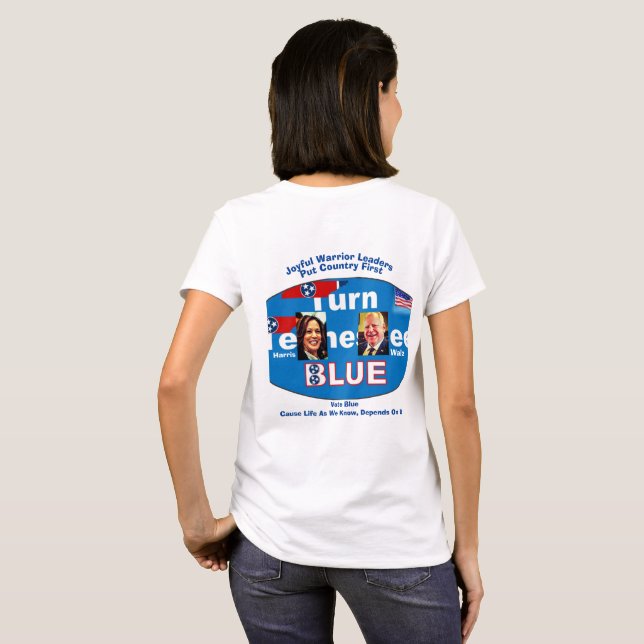 Vote Blue Harris Walz T-Shirt (Dos entier)