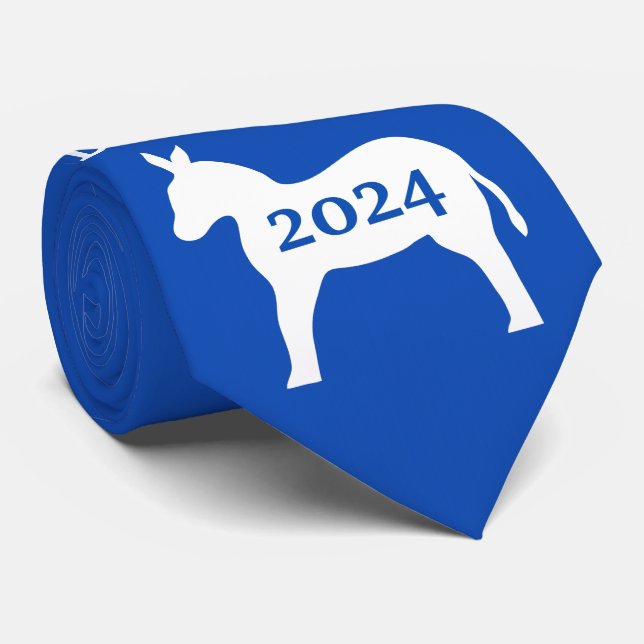 Vote démocrate Donkey Blue Man Cravate (Roulé)