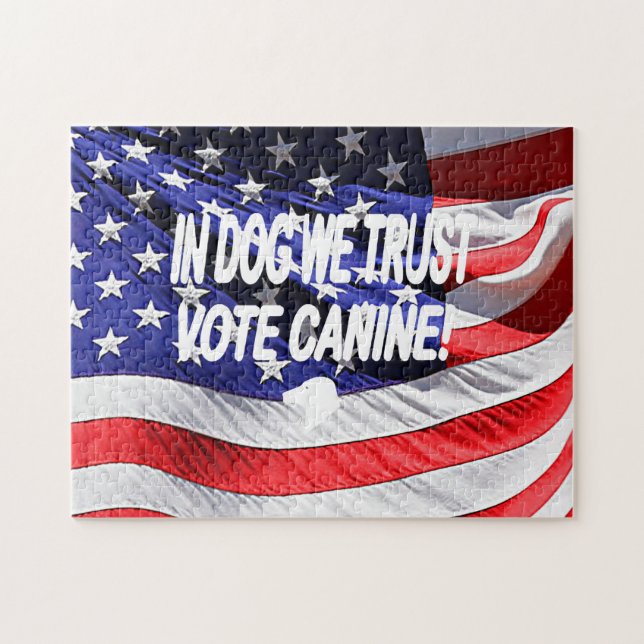 Vote Dog avec American Flag Puzzle (Horizontal)
