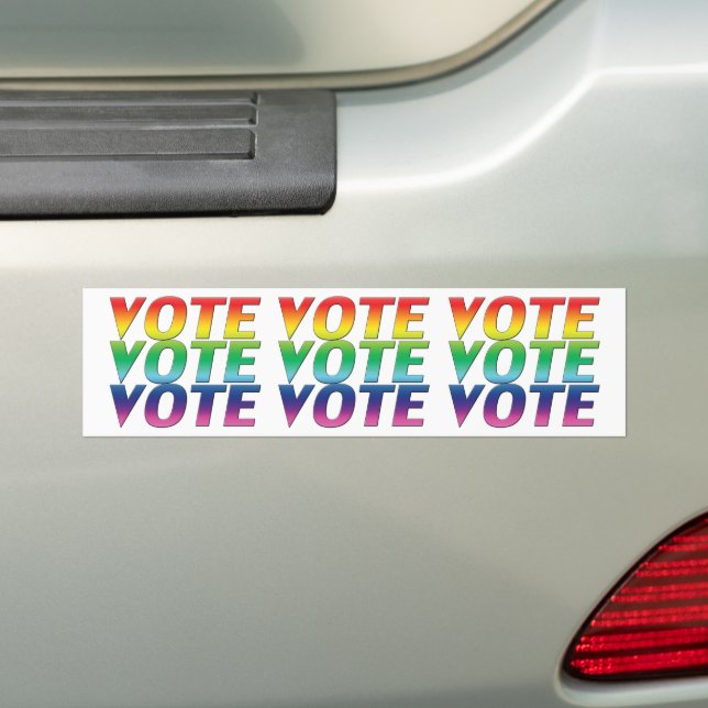 vote fierté rainbow flag couleurs Bumper Sticker (En voiture)