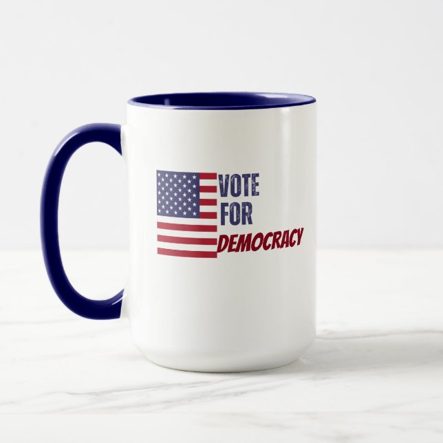 Vote for Democracy USA Election 2024 Mug (Gauche)