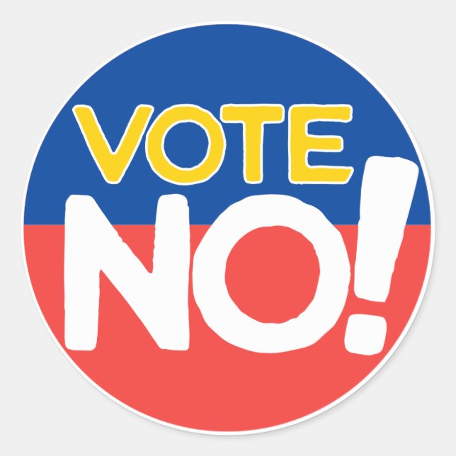 Vote No Round Sticker (Devant)