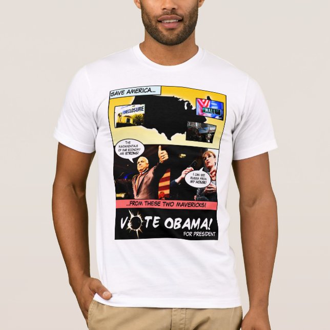 Vote OBAMA ! T-shirt de bandes dessinées (Devant)