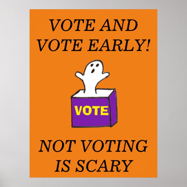 Vote Poster Précoce Ne Voter Effrayant Ghost Élect (Devant)