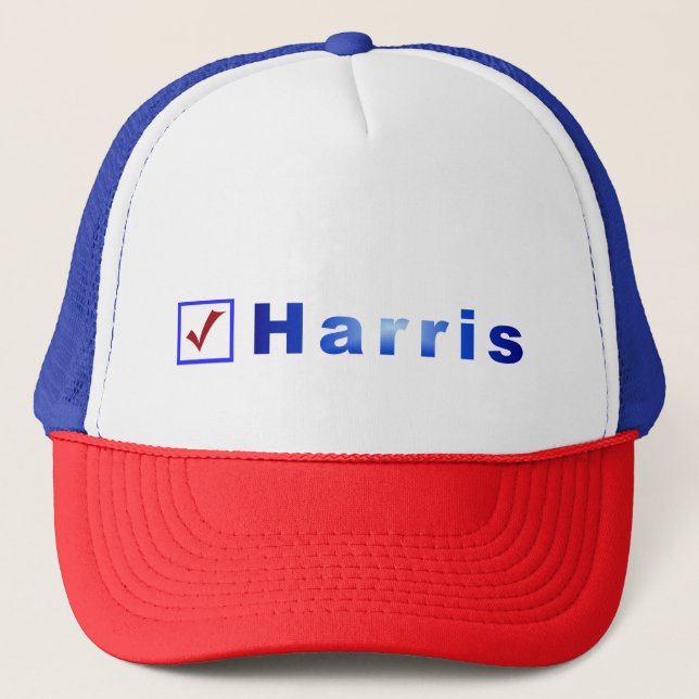 Vote pour Harris Red Check in Blue Box Casquettes (Devant)