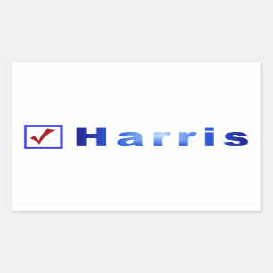 Vote pour Harris Red Check in Blue Box Stickers