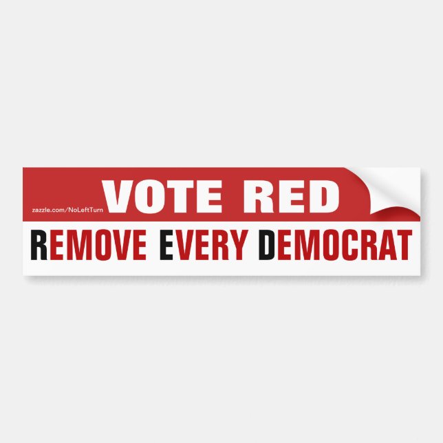 Vote Red Supprimer Tous Les Stickers Démocrates Bu (Devant)