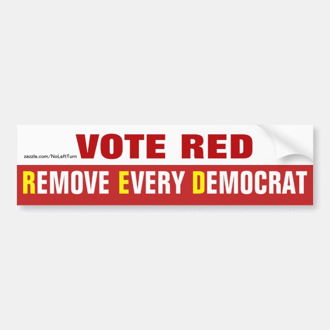 Vote Red Supprimer Tous Les Stickers Démocrates Bu (Devant)