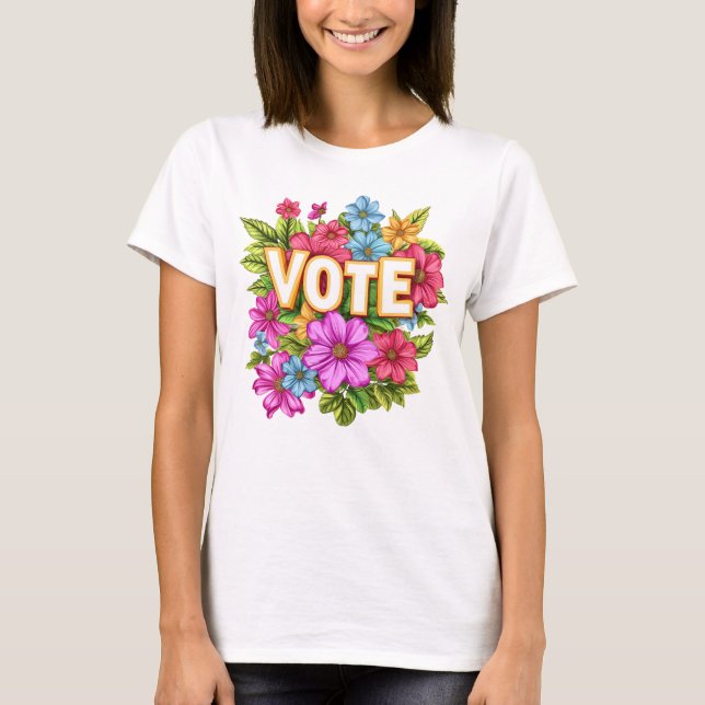VOTE T-shirt Floral Jaune (Devant)