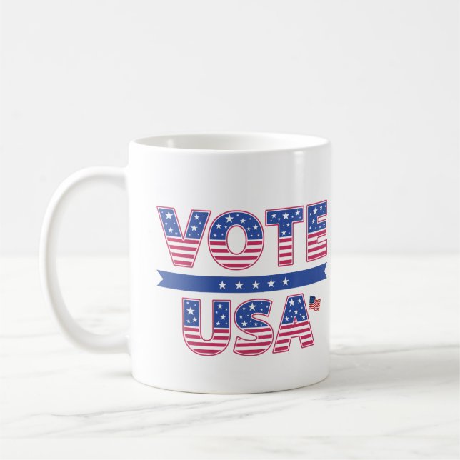 Vote USA Classic Mug, 11 oz Coffee Mug (Gauche)