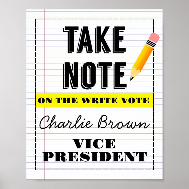 voter affiche école classe Prendre note voter (Devant)