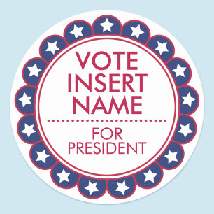 Voter Élection Stickers Ronde 3" Personnalisable