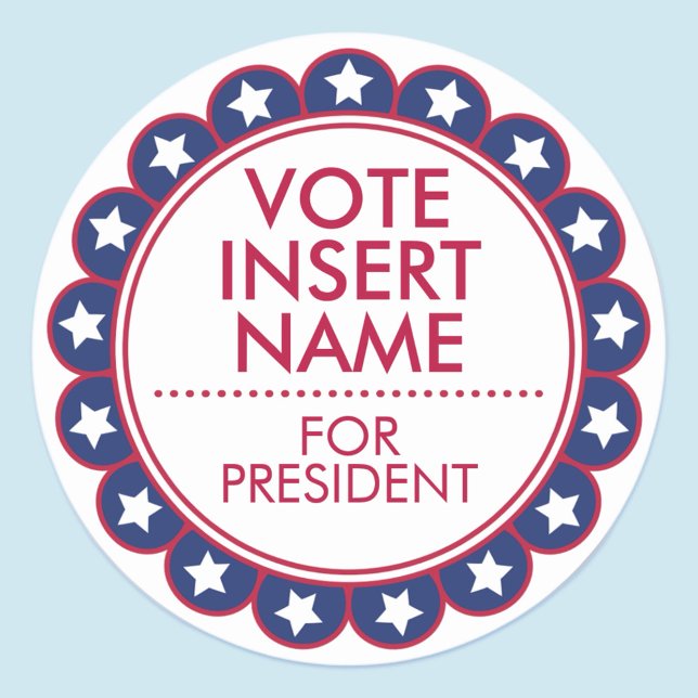 Voter Élection Stickers Ronde 3" Personnalisable (MISOOK Round Vote Election Campaign Stickers)