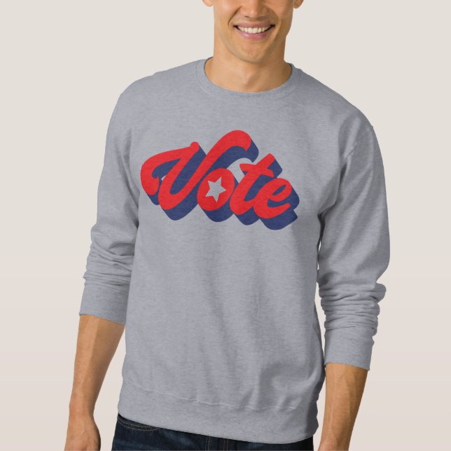 Voter En Rouge Bleu Gras Lettres Sweatshirt (Devant)