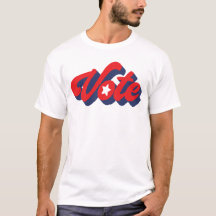 Voter En Rouge Bleu Gras T-shirt Lettres