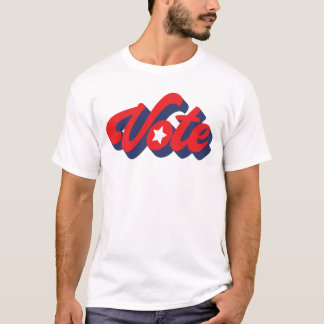 Voter En Rouge Bleu Gras T-shirt Lettres