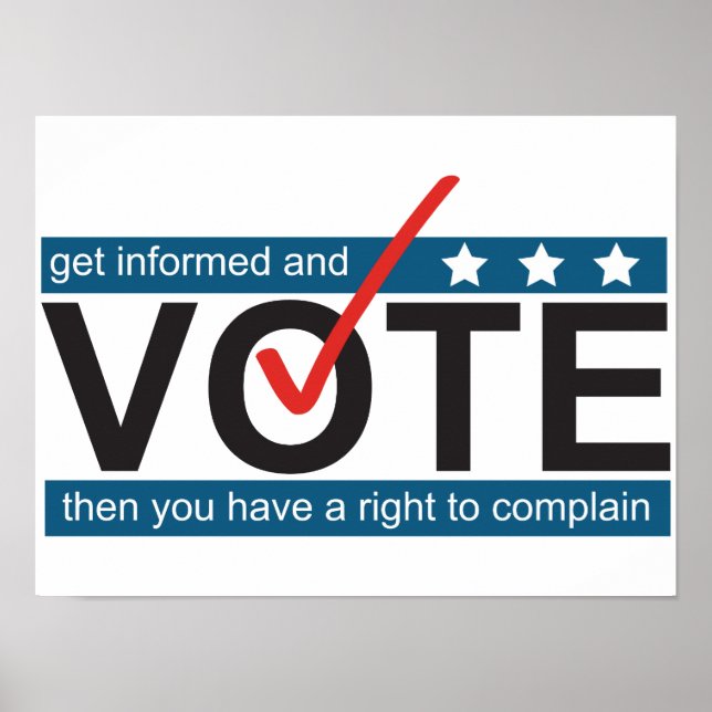 Voter pour Plaindre Funny Election Humour Poster A (Devant)