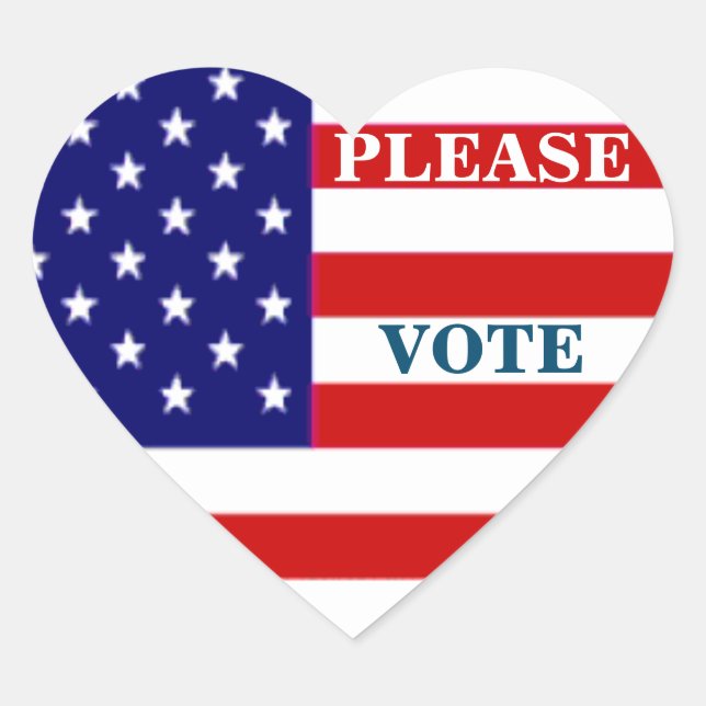 Votez American Flag Heart Belle Stickers (Devant)