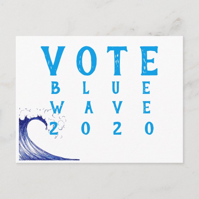 Votez Blue Wave 2020 ! Carte postale (Devant)