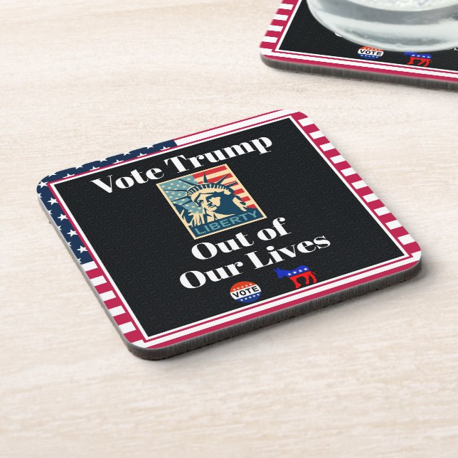 Votez Trump hors de notre Dessous de verre de vie (Côté gauche)