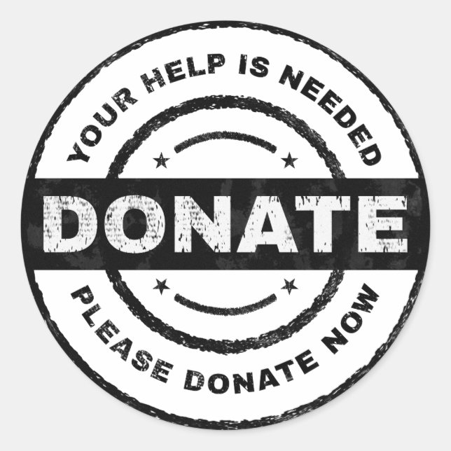 Votre aide est nécessaire : autocollants de don po (Devant)