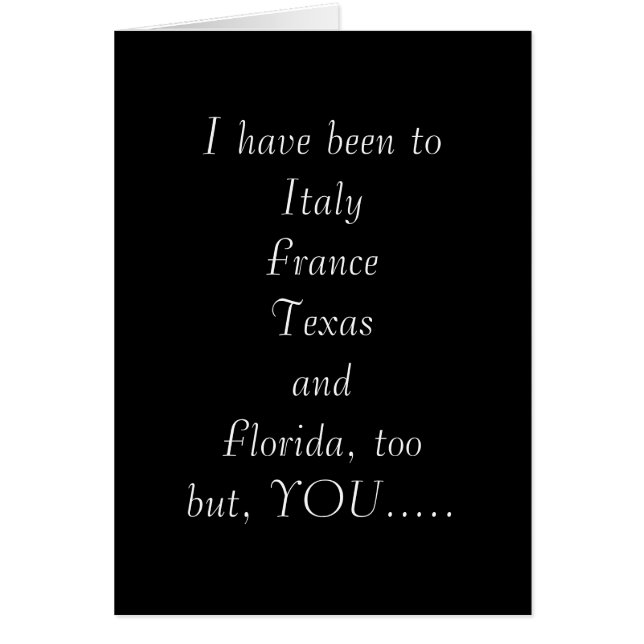 "VOTRE AMOUR M'A EMMENÉ DANS LE MONDE ENTIER" (Devant)