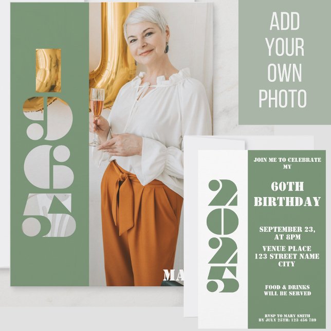 Votre année photo 1965 60e anniversaire Invitation (Créateur téléchargé)